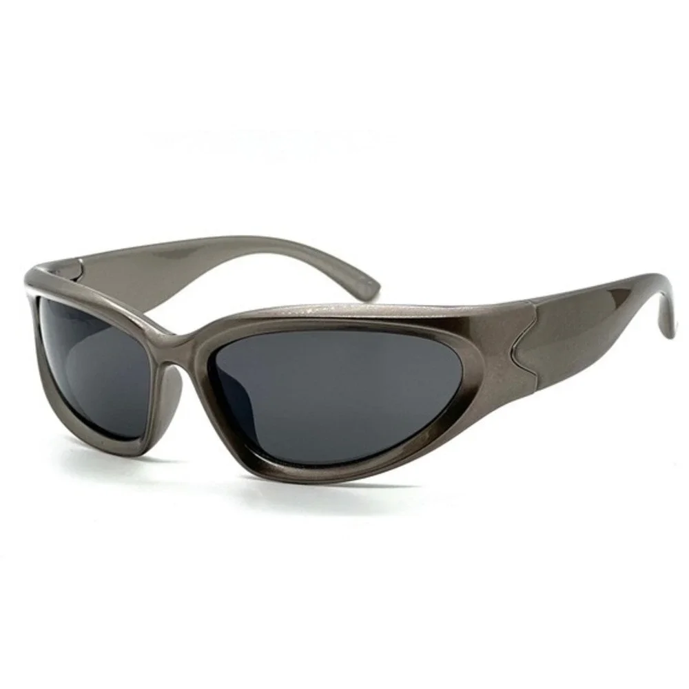 Sport Women Sunglasses Luxury Shield‎ Driving Golf Gray Frame Black Lens UV400